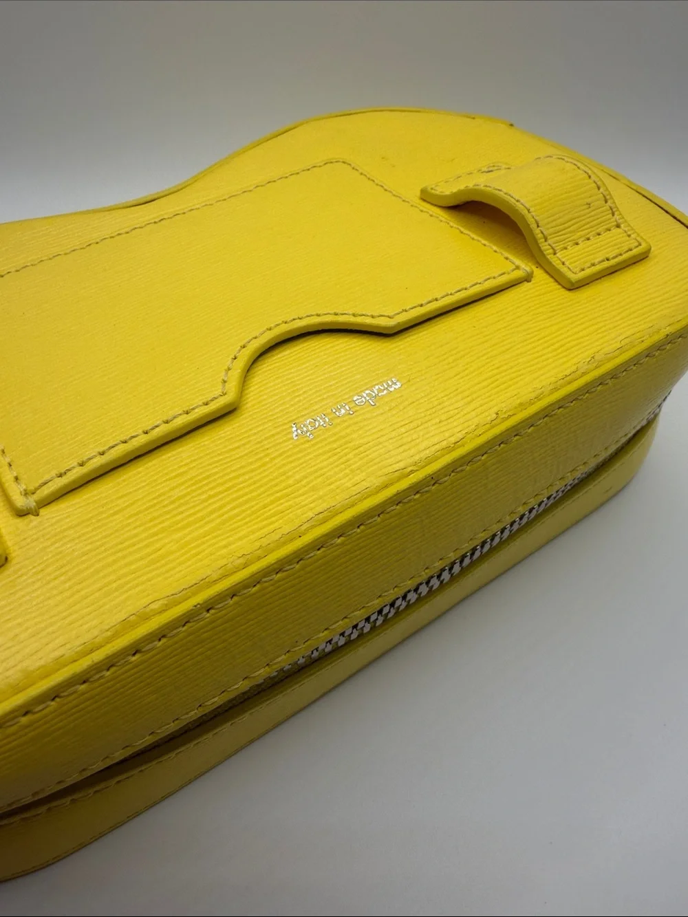 Senreve Yellow Leather Clutch/Pouch used *read - Picture 5 of 10